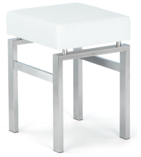 Zack 50756 MADRIO Stool with White Leather