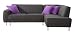 Ecksofa mit Schlaffunktion Honolulu, Ecke rechts, schlafen und relaxen, Chromfuß, Flachgewebe schwarz