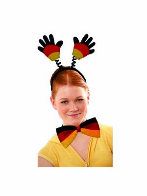Deutschland-Haarreif mit Wipphänden, Fanartikel Party/Zubehör