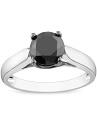 Sterling Silver Black Accent Diamond Ring (2 Cttw)