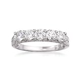 1.45 ct. t.w. Diamond Wedding Ring In 18kt White Gold. Size 6.5