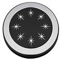 Circular Black Compact Mirror with Swarovski Elements