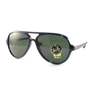 Ray-Ban Sunglasses AUTHENTIC Unisex Cats 5000 Dark Violet Crystal Green RB4125-737