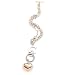High Polished Two Tone Stainless Steel Women Bracelet with Rose Gold Plated Heart Accent and Toggle Clasp
