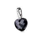 Giorgio Martello Jet CZ Heart Charm