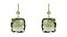 14k Yellow Gold Earrings Green Amethyst Square title=