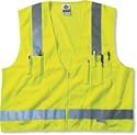 Ergodyne GloWEAR Hi-Vis Class II Surveyor Vests Model 8250Z; Color: Lime; Size: XX-Large/3X-Large