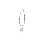Cleversilver's Black Glass Bead Fashion Necklace With Crystal Heart Pendant