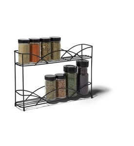 Image of Two Tier Black Wall Mount Spice Rack