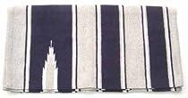 34 x 64 NAVY GRAY WHITE Navajo Print Saddle Blanket