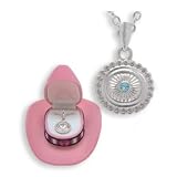 Western Crystal CONCH w  AQUA STARBURST NECKLACE in Cowboy Hat Gift Box by MyJewelThief.com