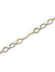 14kt Yellow Gold Oval Links Diamond Bracelet 0.30ct TW