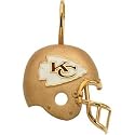 14K Yellow Gold Kansas City Chief's Enamel Helment Pendant