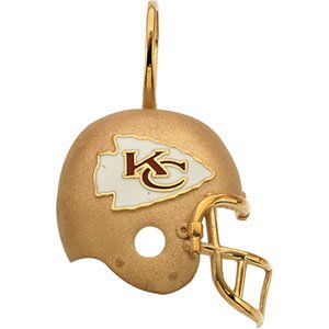 Beautiful Designer 21.25 X 21.00 Kansas City Chief's Helmet Pendant with Enamel in 14K Yellow Gold, FREE 2-Day Shipping and 100% Satisfaction Guaranteed.