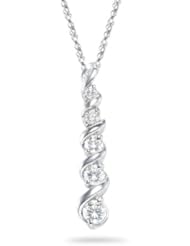 1/4 (0.21-0.27) Cts Diamond Journey Pendant in 14K White Gold