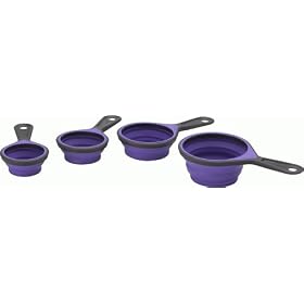 Chef'n SleekStor 4-Piece Collapsible Measuring Cup Set, Blueberry Anthracite by Chef'n