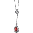 14K White Gold Ruby and Diamond Necklace