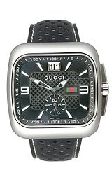 Gucci G Coupe Steel Bracelet Black Dial Mens Watch YA131302