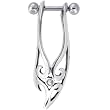 Sterling Silver 925 Clear TRIBAL GEM Right Cartilage Earring