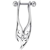 925 Sterling Silver Clear TRIBAL GEM Right Cartilage Earring