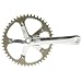 Origin8 Square Top Track - Single Speed Bicycle Crankset - Silver 165mm x 46T