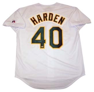 Rich Harden Autographed/Hand Signed Athletics Jersey