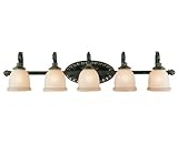 Savoy House 8-1295-5-241 Liridona 5 Light Bath Vanity Light in Moroccan Bronze with Cream Textured glass