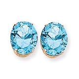 14k 12x10mm Oval Blue Topaz earring XE91BT