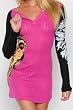 Ed Hardy Pink/Black Pointelle Long Henley