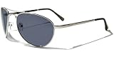 P18 Polarized Aviator Silver Metal Frame Smoke Flash lens