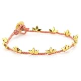 Dogeared Lotus Sparkle Coral Irish Linen Brace