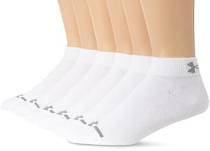 Under Armour Men's Charged Cotton Low-Cut Socks (6 Pair), White, Large