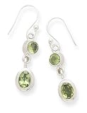 Round & Oval Peridot Polished Earrings on French Wire