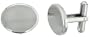 Stainless Steel Plain Oval Cufflinks Satin Finished 3/4 in. X /8 in.
