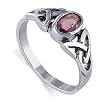 Amethyst Cubic Zirconia Celtic Knot Ring Sterling Silver Band