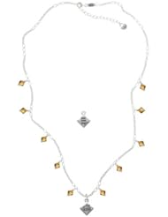 2-D "Bad Hair Day" with Girl on a Topaz Crystal Waterfall Necklace [Jewelry]