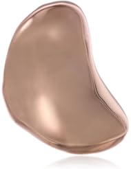 Ladys 18kt Rose Gold Plated Stainless Steel  Oval Shape Ring, Size 6