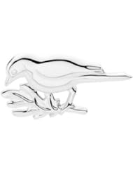 CleverEves Sterling Silver 18.75X34.00 mm The Winter Robin Brooch