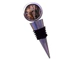 ArtisanStreet's Ecru - Dichroic Fused Glass Art Bottle Stopper With Wood Stand. Use for 750 ml or 1 L Wine or Liquor Bottles, Oil & Vinegar, Cooking Wine or Perfume Bottles. One of a Kind.