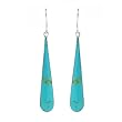 Sterling Silver Turquoise Inlay Long Teardrop Earrings