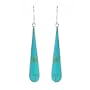 Sterling Silver Turquoise Inlay Long Teardrop Earrings