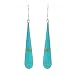 Sterling Silver Turquoise Inlay Long Teardrop Earrings
