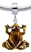 Lovely 3D Silver plated Frog charm - fits pandora & troll bracelets - hand polished and hand finishe