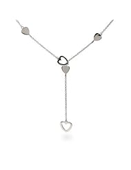Heart Link Lariat Sterling Silver Necklace