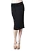 82 Days Women'S Ponte Roma Regular To Plus Below Knee Pencil Skirt - Solid