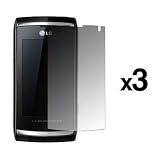 3 Pack of Premium Reusable LCD Screen Protectors for LG Viewty Smart GC900