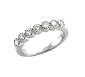 Platinum 7 Stone Anniversary Diamond Ring Band Size 6 (GH, SI, 0.50 carat)