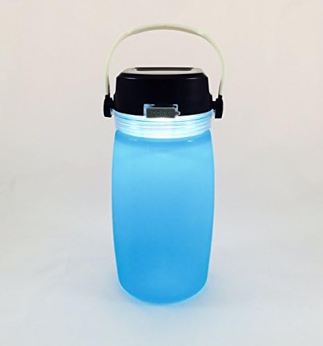 Rechargeable Solar USB Lantern Flashlight Cell Phone Charger Power Bank 2000mAh and Collapsible Storage Bottle with USB Cable