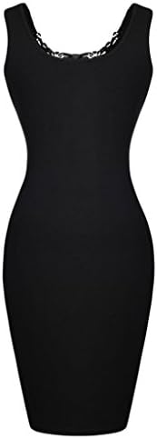 LYBD Women's Work Sleeveless Embroidery Midi Bodycon Dresses Khaki Size M