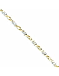 Genuine 14K Yellow Gold Diamond Bracelet 6 Grams Of Gold 100% Satisfaction Guaranteed.